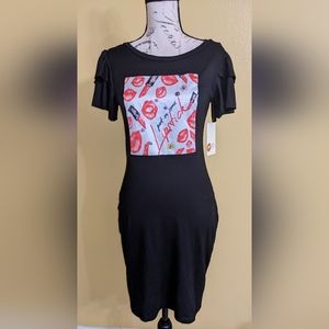 NWT FREE KISSES Black Red & White Dress Size Medium